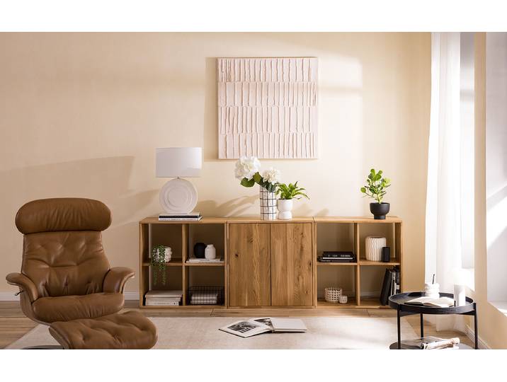 Massives Sideboard 222 cm offen 222 x 74 x 35cm Braun