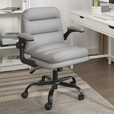 Javlergo Ergonomic Office Chair with Adjustable Height Flip-Up Armrests Thick Double-Layer Cushioned Desk Chair for Home Work