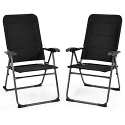 Helloshop26 - Set aus 2 ausziehbaren Liegestühlen 71 x 53 x 102 cm optimierter Komfort modernes Design schwarzes Metall