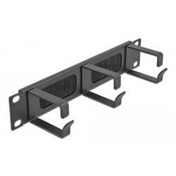 Delock 66487 10 Zoll Netzwerkschrank-Bürstenleiste Schwarz