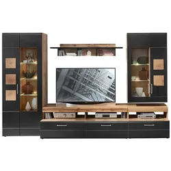 Innostyle Wohnwand Sonate Lack Schwarz