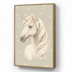 NACHTTISCHLAMPE MIT AKKU Einhorn - Weiß - Punkte 60x90 cm