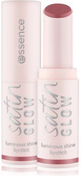 Essence satin GLOW batom cremoso com efeito de cetim tom 03 Rose And Shine 3.5 g. satin GLOW