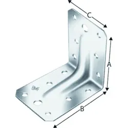 Winkelverbinder mit Rippe, Stahl verzinkt, ABR 70
