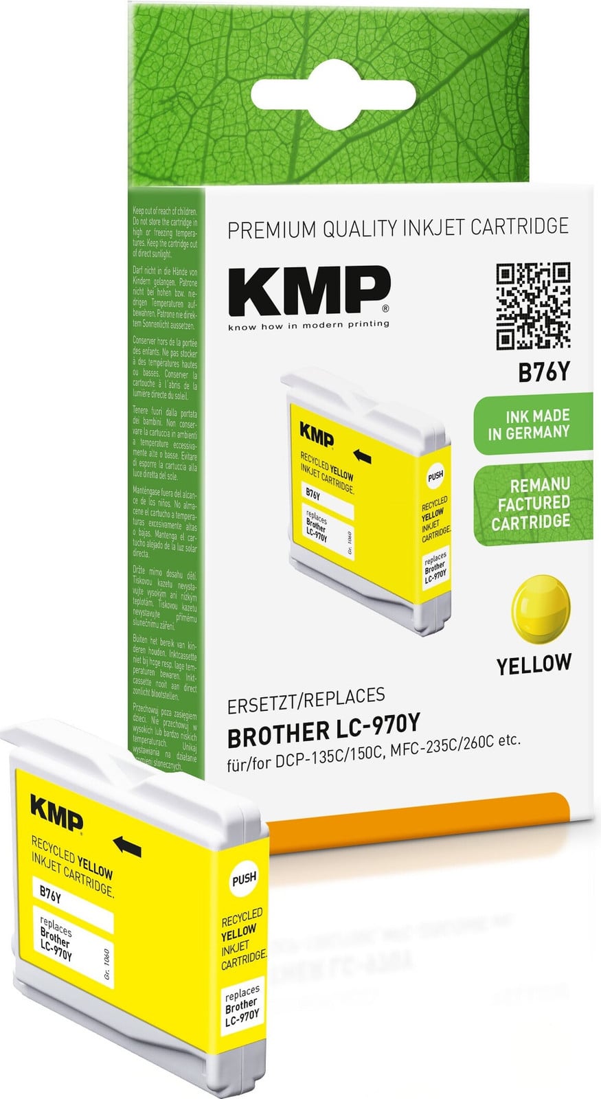 KMP Patrone Brother LC-970Y 300 S. Geel