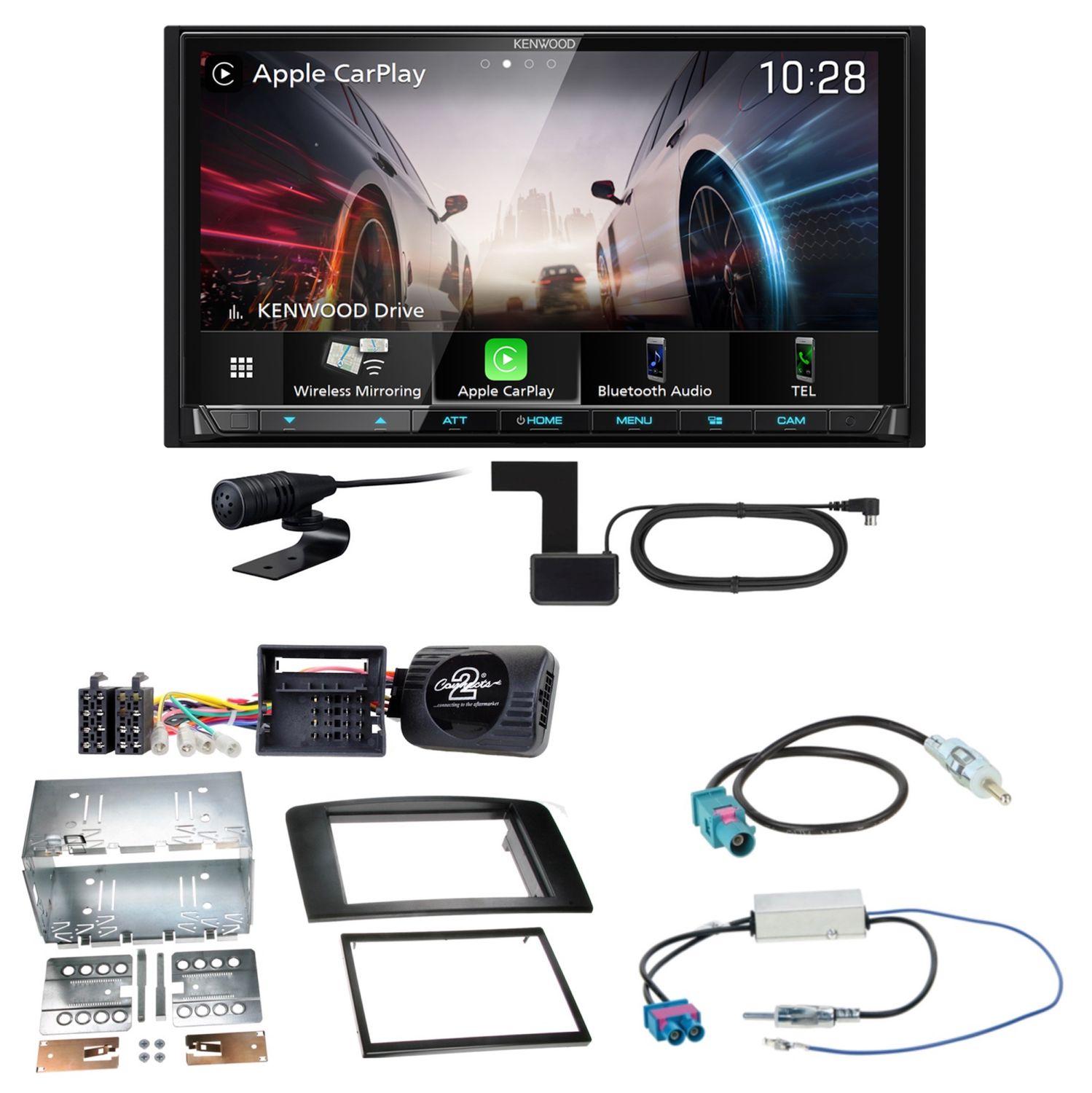 Kenwood DMX8021DABS Android Auto CarPlay Einbauset für Mercedes ML W164