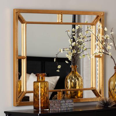 Iskra Accent Mirror by Brylane Home in Antique Goldleaf (Size OS)