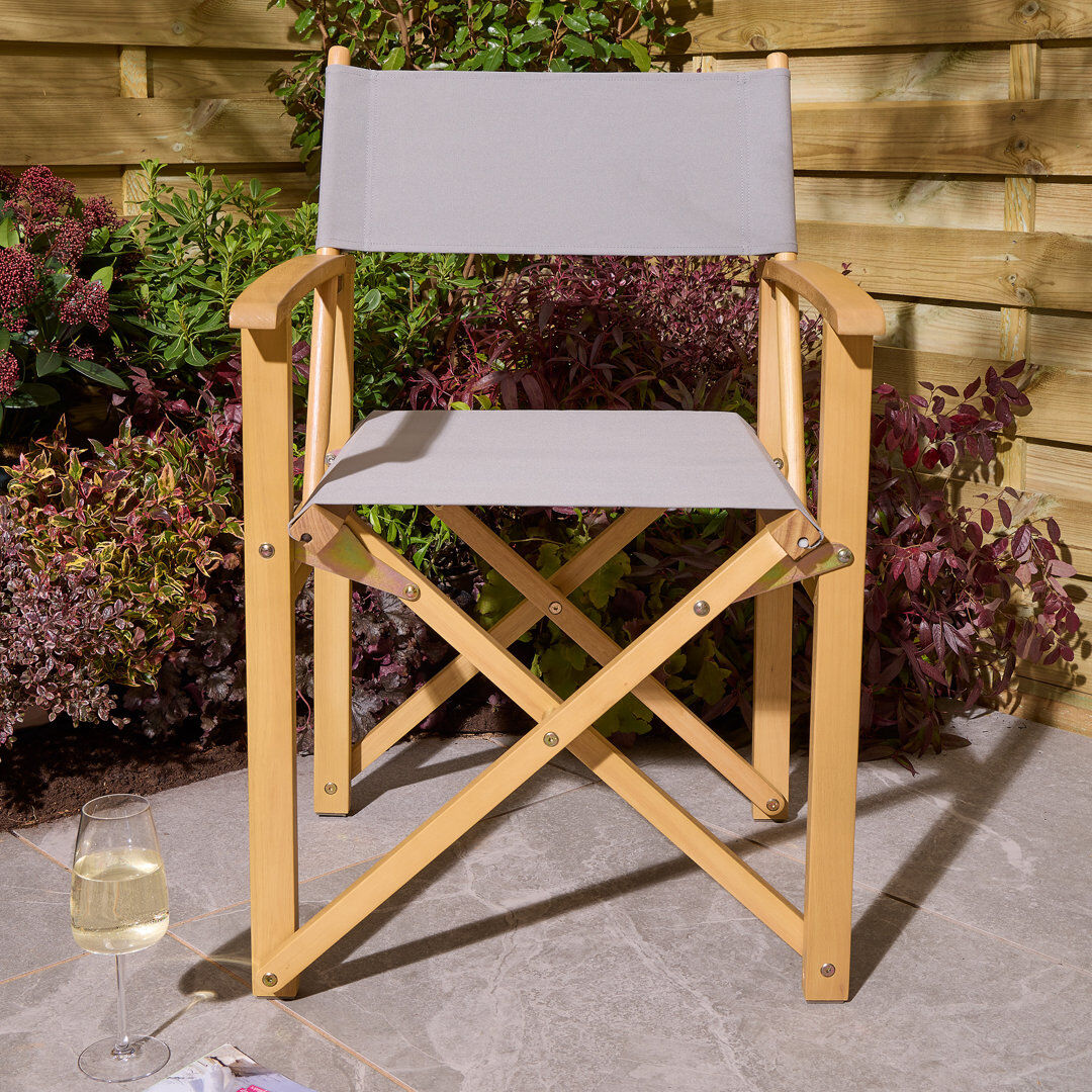 Rowlinson Ascot Folding Director's Chair Slate Grey 87cm H X 53.5cm W X 52.5cm D