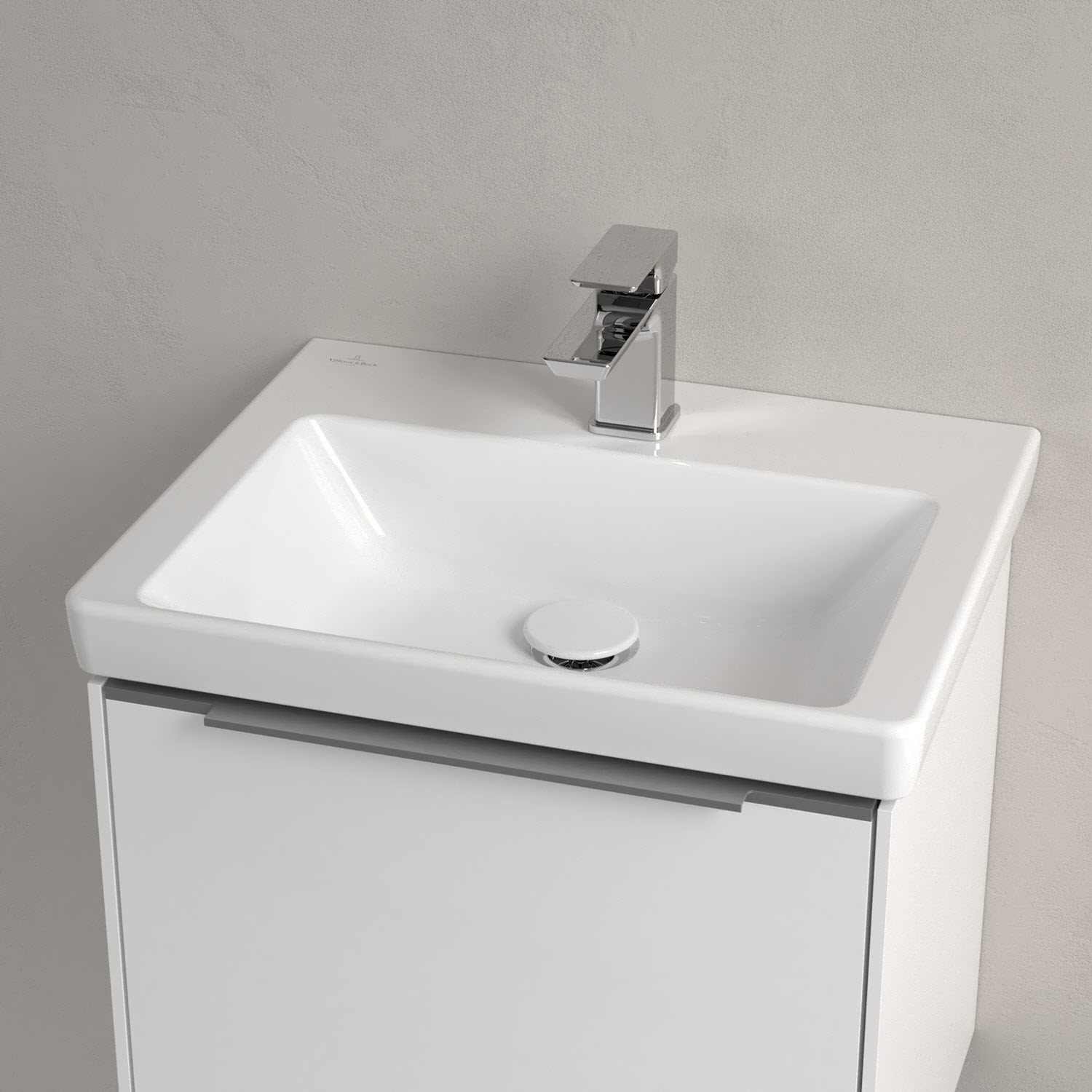 Villeroy & Boch Subway 3.0 Handwaschbecken 50 cm, für Möbelmontage, mit 1 Hahnloch, ohne Überlauf