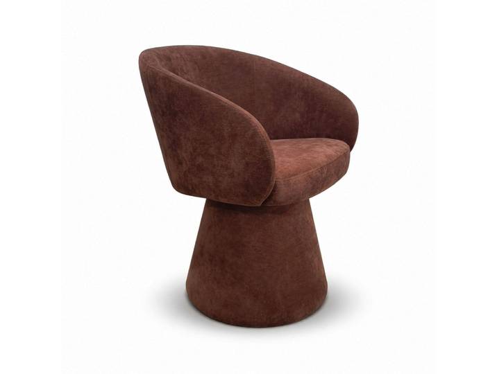 Fauteuil de table pivotant en velours cherry