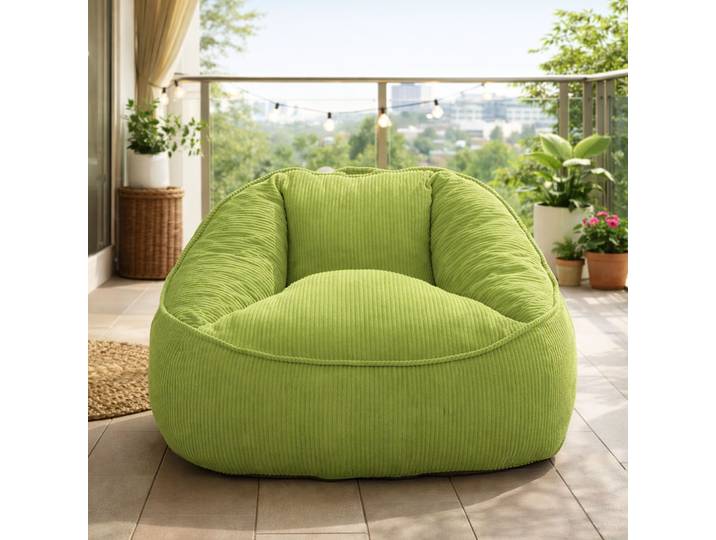 Fauteuil Pouf Poire Ergonomique Avec Accoudoirs\, Fauteuil Relax\, Vert Olive