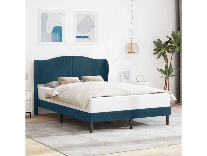 Cadre de lit avec tête de lit Bleu 120 x 190 cm Velours 42027910