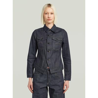 Jeansjacke G-STAR "Pitched Hem Slim Selvedge Jacke", Damen, Gr. XXS, raw denim, Obermaterial: 100% Baumwolle, Jacken Jeansjacke