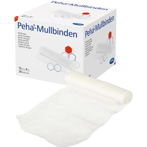 Hartmann Mullbinden Peha, 12 cm x 4 m, starr, extra weich, unsteril, 20 Stück