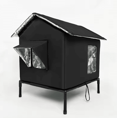 Inspire Picks Insulated Outdoor Cat House Winter Shelter For Stray And Outdoor Cats black l 55x45x40cm