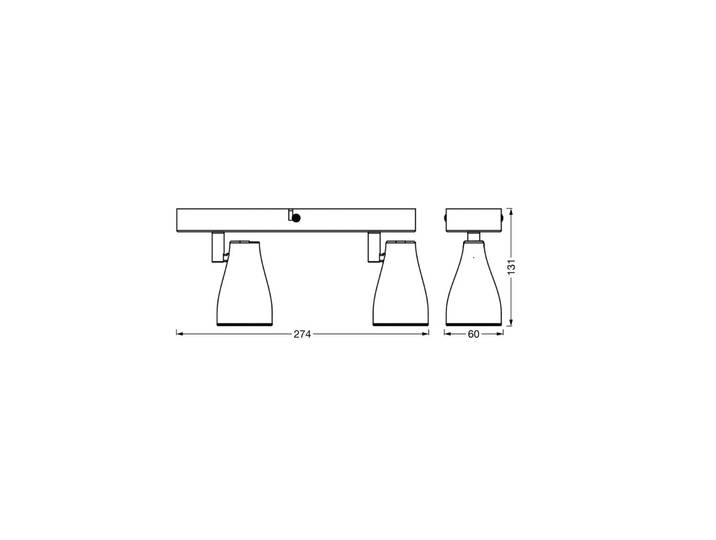 OSRAM plafondspot PEAR, zwart, 2-lamps, GU10-LED 2.700 K PEAR, zwart, Kunststof