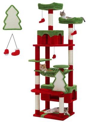 Uplift Essentials Multi Level Deluxe Cat Tree And Activity Tower red 53.5 In