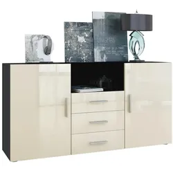 SIDEBOARD Skadu Front in Creme Hochglanz