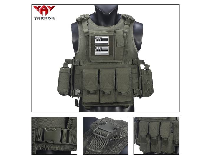 YAKEDA – gilet d'entraînement de sécurité multifonctionnel, boucle de ceinture, système d'extension MOLLE réglable