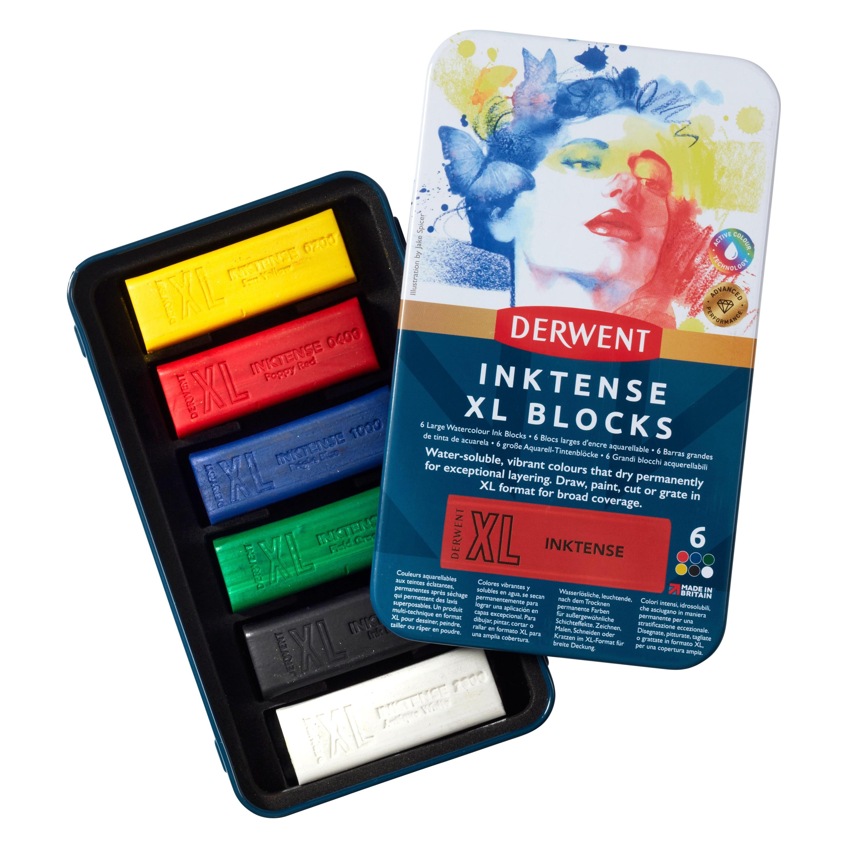 Derwent Inktense Xl Blocks Tin Of 6 (601052) (6x) (601052)