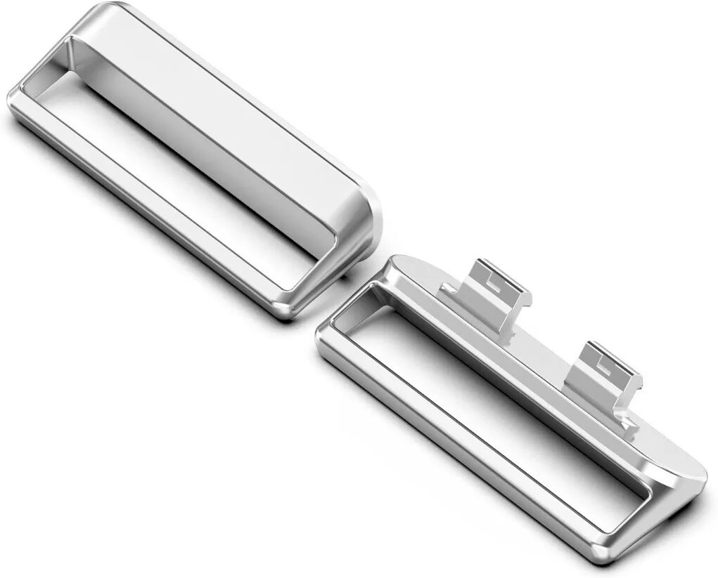 INF Zinklegierungs-Anschluss kompatibel mit Huawei Band 11 Serie - Ersatzanschluss x2 Silber