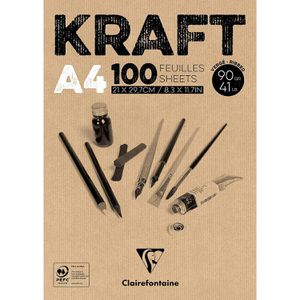 Clairefontaine Kraftpapier 96545C, braun, A4, 90 g/m², bedruckbar, 100 Blatt