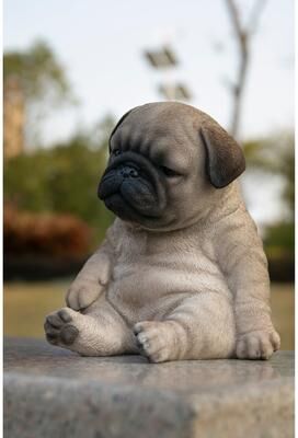 Hi-Line Gift Sitting Sleepy Pug Puppy Statue