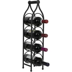 BISCOTTINI INTERNATIONAL ART TRADING Biscottini Weinflaschenhalter 46 x 24 cm – Schmiedeeiserner Tischflaschenhalter – Küchen-Weinregal – Thekendisplay – Weinkeller Schwarz