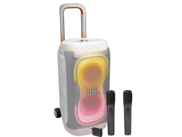 JBL Partybox 330 Wit + JBL Draadloze Microfoonset