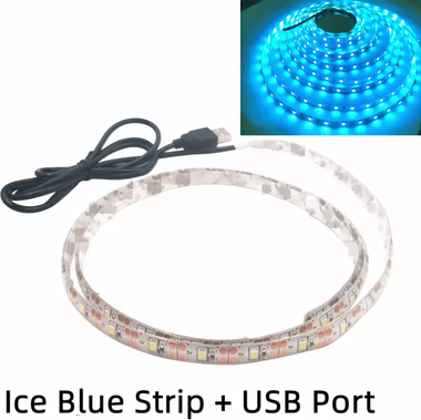 Inspire Curations 1M 5M USB LED Strip Lights For TV Backlight And Home Decors ice Blue not Waterproof 3 Meter