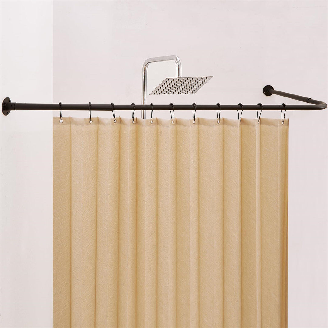 Rebrilliant Avalene 134cm L-Shaped Shower Curtain Pole Matte Black 134cm W