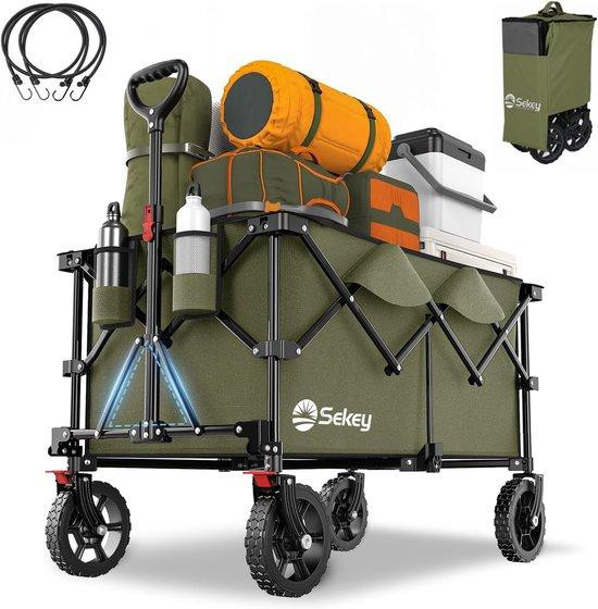 Opvouwbare Bolderkar Touwkar Tuinwagen Olijfgroen 200L 150KG