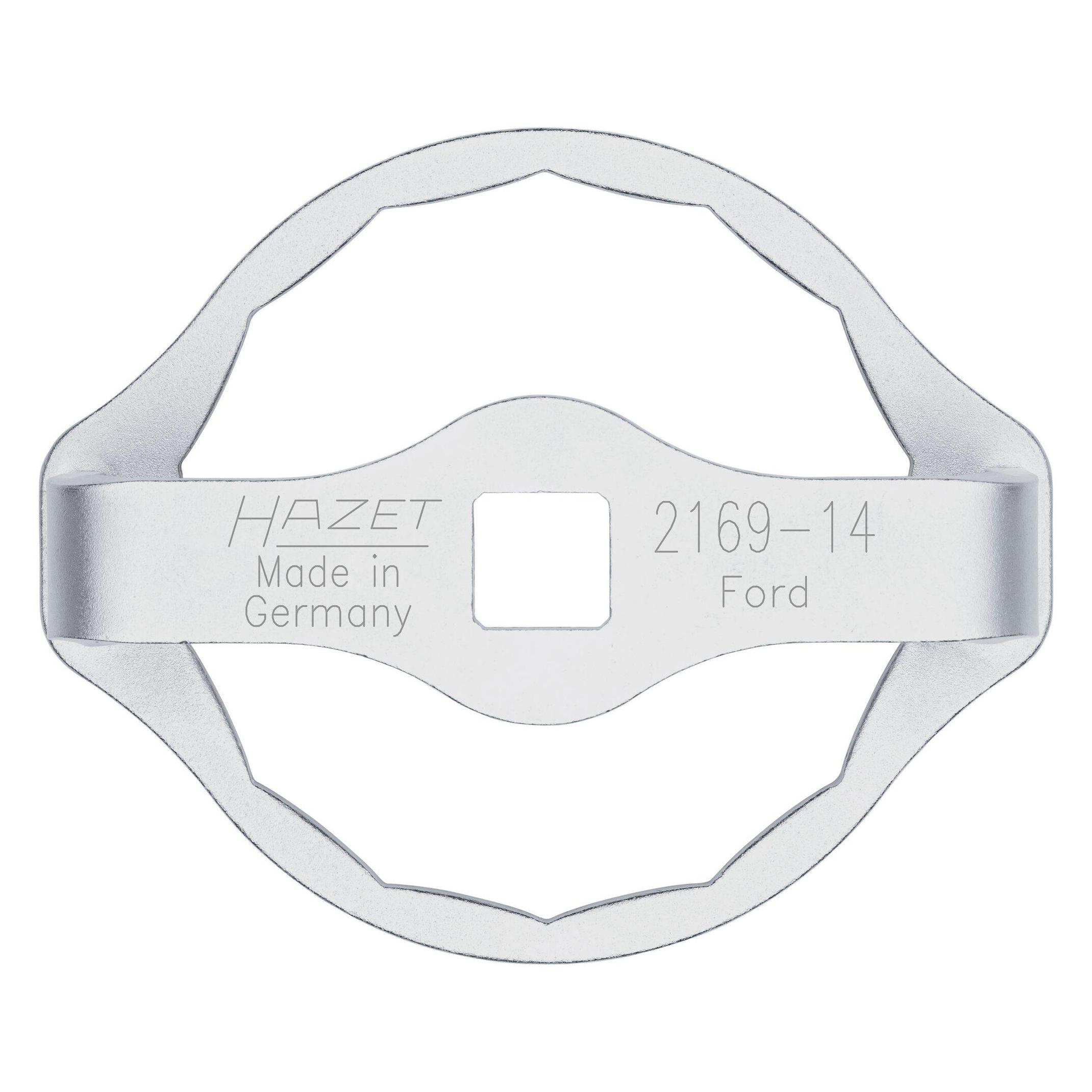 Hazet Ölfilter-Schlüssel 2169-14 Vierkant12,5 mm (1/2 Zoll) Aussen 14-kant Profil 104 mm (2169-14)