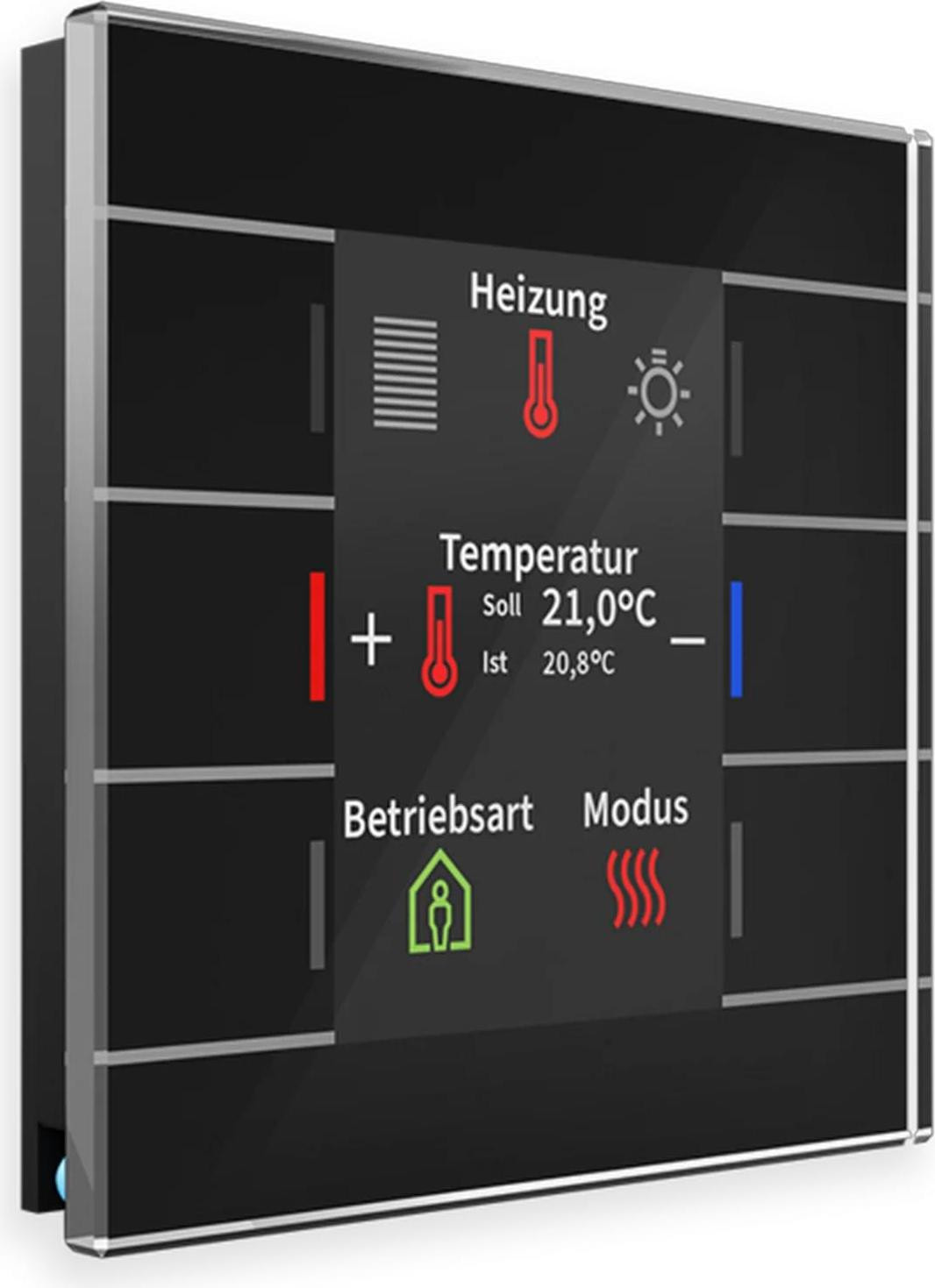 MDT KNX Glasbediening II Smart met kleuren display en temperatuursensor, zwart