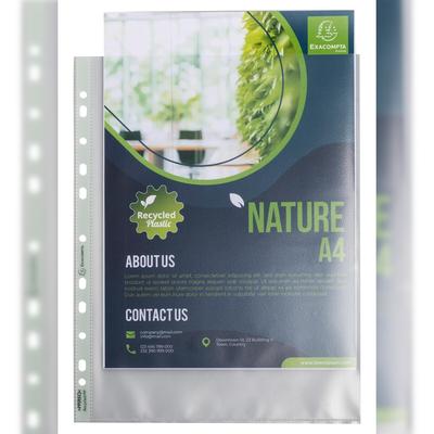 Exacompta 5995E 10x Beutel mit 50 Prospekthüllen, genarbt, Recycling-PP 90, für A4+, Forever - Transluzent