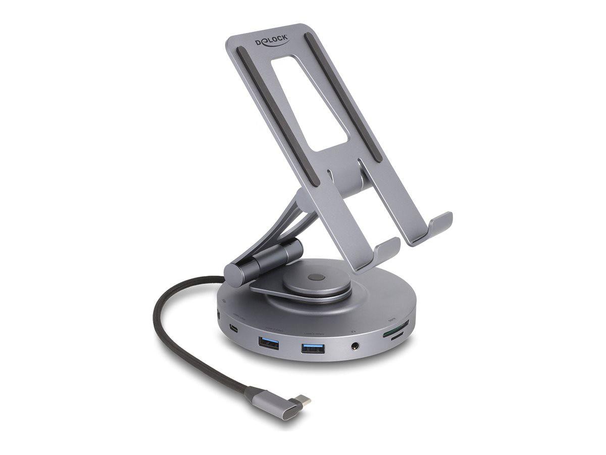 Delock Tablet und Notebook Dockingstation mit integrierter Halterung - HDMI / USB / Hub / SD / Micro SD / PD 3.0