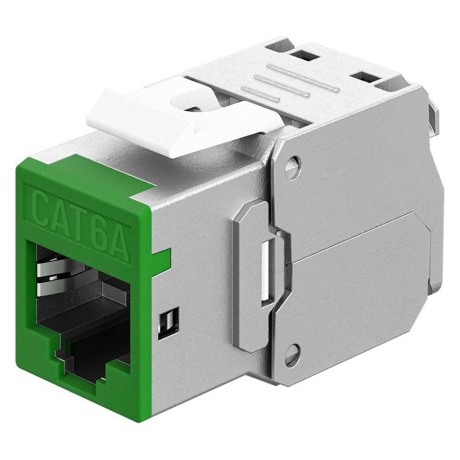 Goobay Keystone-Modul RJ45 CAT 6A, STP, Slim, grün (77945)