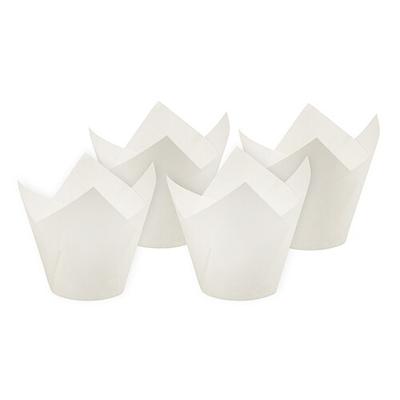 PAPSTAR 200 Backförmchen Ø 5 cm · 8,5 cm weiss "Tulip"