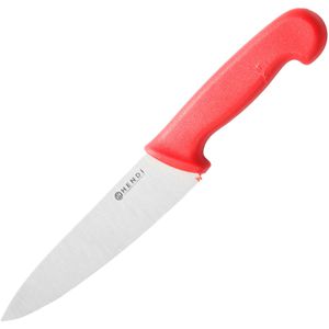 Hendi Kochmesser HACCP 842621, mit Kunststoffgriff rot, Edelstahl, Klingenlänge 18 cm