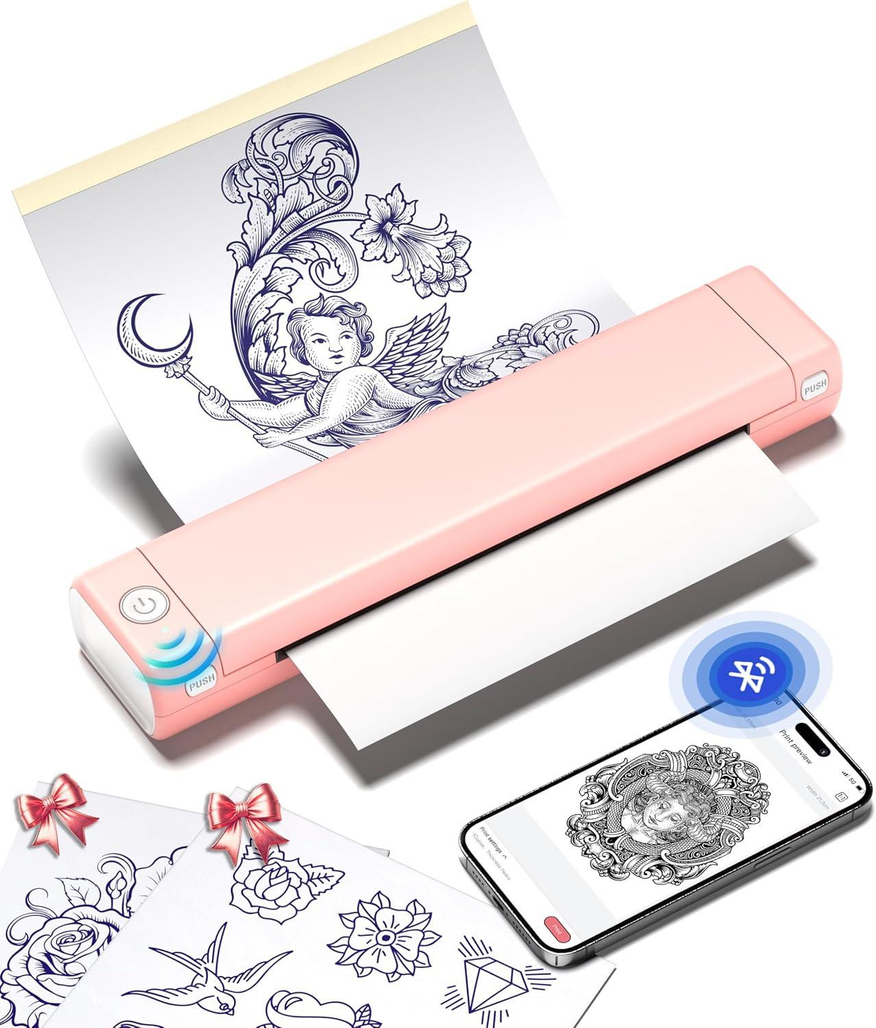 Selius Bluetooth Tattoo Printer – Thermische Stencil Machine – Draagbare Transfer Printer voor A4 Papier