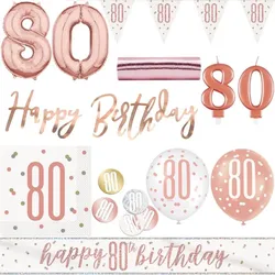 80. Geburtstag Deko roségold Party Dekoration Set Frau Set Geburtstagsdeko Jubiläum
