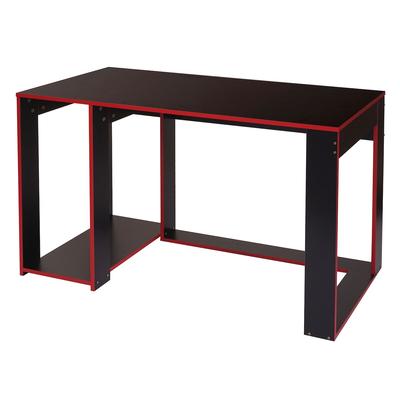 Mendler Schreibtisch HWC-J26, Computertisch Bürotisch, 120x60x76cm ~ schwarz-rot