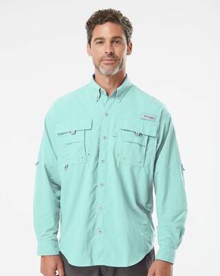 Columbia 212463 Men's PFG Bahama II Shirt in Gulf Stream size XL   Nylon