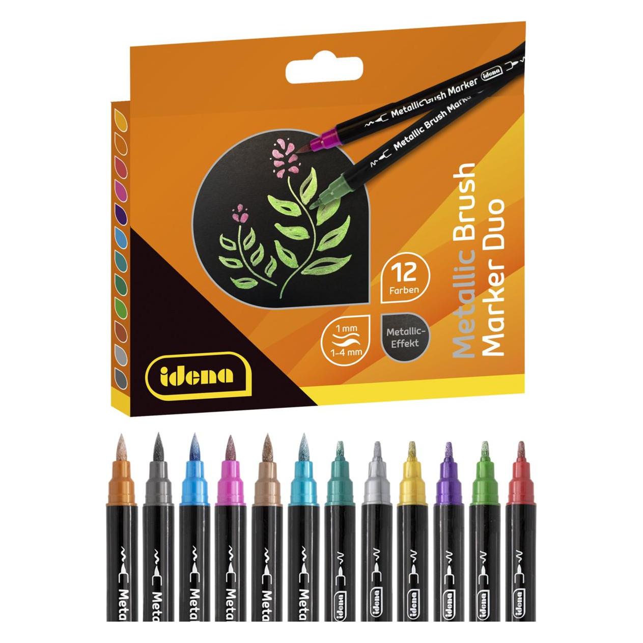 Idena Metallic Brush Marker DUO 12 Farben (12x) (46987284)
