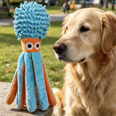 Happy Pet Pantry Soft Plush Octopus Interactive Dog Chew Toy For Play & Boredom Relief Soft Plush Octopus Interactive Dog Chew Toy For Play & Boredom Relief