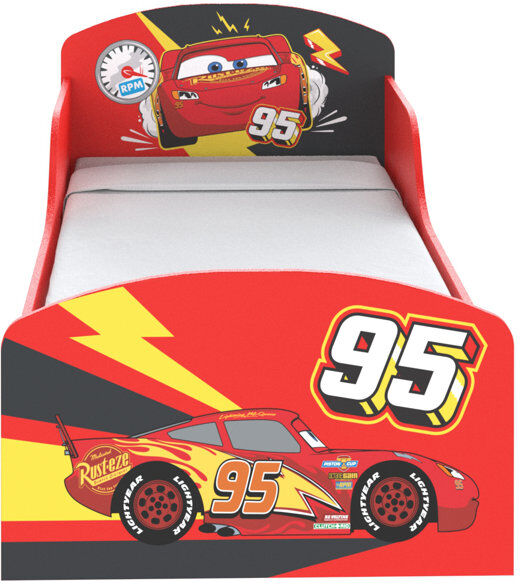 Disney Cars Lightning Mcqueen Toddler Bed: Sturdy Engineered Wood Construction, Guarded Sides, Wooden Slats, Fits 140cm x 70cm Mattress (Mattress not Red EU Toddler - 70 x 160 cm
