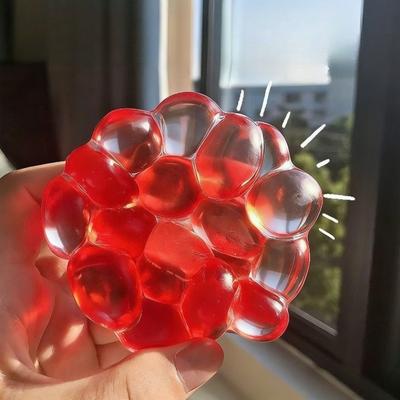 Friendly Fresh Finds Squishy Gemstone Stress Relief Ball Sensory Fidget Toy For Anxiety Relief And Relaxation red