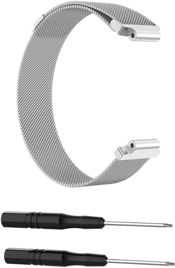 INF Milanese Armband kompatibel mit Garmin — 316L Edelstahl Milanese Loop, Schnellwechsel-Pin-Verschluss, Atmungsaktives Silber