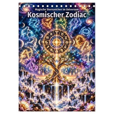 Kosmischer Zodiac. Magische Sternzeichen im Universum (Tischkalender 2027 DIN A5 hoch), CALVENDO Monatskalender