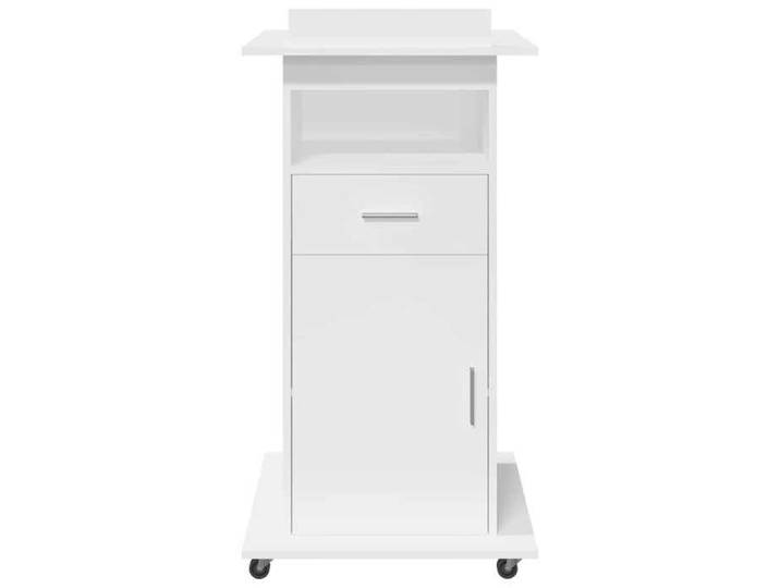 Magnifique Pupitre et roues et tiroir blanc 55x55x107 cm bois d'ingénierie - design polyvalent - pour maison - Blanc 29.25 kg 2026_6